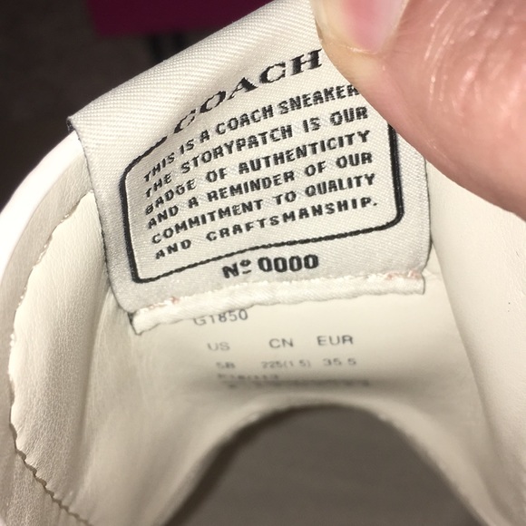 Coach 🐎 Floral Pink Shimmer Genuine Leather High Top Shoes - Picture 6 of 7